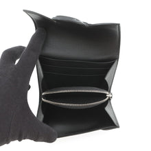 将图像加载到图库查看器中，HERMES Port Folio 1938-12 Compact Wallet Black Chevre Myzore Goatskin

