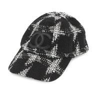 CHANEL CC Logo Tweed Cap Size M Black/WhiteAA7108 Cotton39% Wool39% Acryl18% Polyester2% Viscose2%