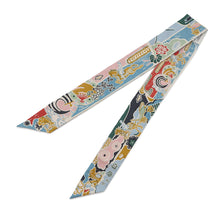Load image into Gallery viewer, HERMES Twilly Bingata Bingata Blue Ciel/Vert/Rose Pale Silk100%
