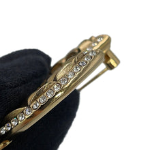 将图像加载到图库查看器中，CHANEL Rhinestone CC Logo Brooch Champagne Gold Metal Rhinestone
