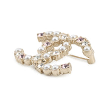 Load image into Gallery viewer, CHANEL Faux Pearl CC Logo Brooch WhiteABA144 Metal Faux Pearl Rhinestone
