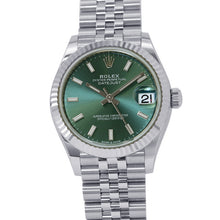 将图像加载到图库查看器中，ROLEX Datejust W31mm Stainless Steel K18WG Mint Green Dial278274
