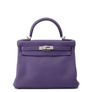 HERMES Kelly Retourne Iris Togo Leather Size 28