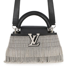 将图像加载到图库查看器中，LOUIS VUITTON Capucines EW 25 Stainless Steel Collection BlackM14814 Calf Leather Rhinestone Size Mini
