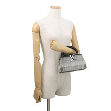 将图像加载到图库查看器中，LOUIS VUITTON Capucines EW 25 Stainless Steel Collection BlackM14814 Calf Leather Rhinestone Size Mini

