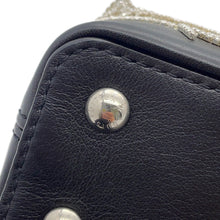 将图像加载到图库查看器中，LOUIS VUITTON Capucines EW 25 Stainless Steel Collection BlackM14814 Calf Leather Rhinestone Size Mini
