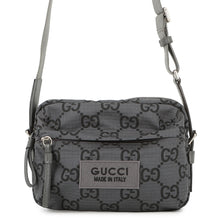 将图像加载到图库查看器中，GUCCI ECONYLON GG Shoulder Bag Gray/Black767931 GG Polyester Size Medium
