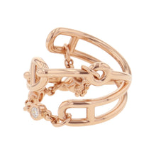 Load image into Gallery viewer, HERMES Chaine d'Ancre Chaos Ring Size MM/50/#10 18K Pink Gold
