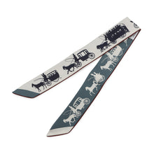 将图像加载到图库查看器中，HERMES Twilly DE TOUJOURS PARIS QUI ROULE (Paris on Wheels) Craie/Bag/ArdoiseH064315S 01 Silk100% Leather
