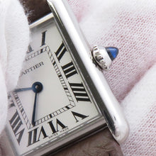 将图像加载到图库查看器中，CARTIER tank mast SM H29.5mmxW22mm Stainless Steel Leather Silver DialWSTA0042
