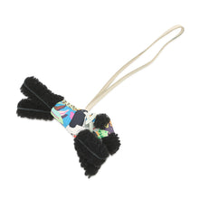 Load image into Gallery viewer, HERMES Buddy Aloha Bag Charm Black/Craie/Vert Fizz Lambskin Mouton
