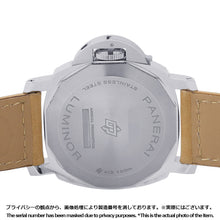 将图像加载到图库查看器中，PANERAI Luminor base logo W44mm Stainless Steel Leather Black DialPAM01086
