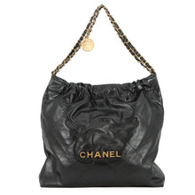 Load image into Gallery viewer, CHANEL Chanel22 Handbag BlackAS3261-B19059-94305 Shiny Calf Leather Size Medium
