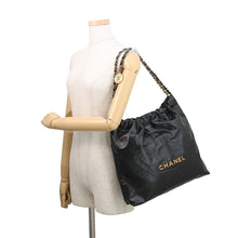Load image into Gallery viewer, CHANEL Chanel22 Handbag BlackAS3261-B19059-94305 Shiny Calf Leather Size Medium
