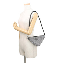 将图像加载到图库查看器中，PRADA Triangle Pouch Black1NQ044_2AWL_F0T7O Satin CrystalBijoux
