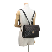 将图像加载到图库查看器中，CHANEL Matelasse Backpack Black Lambskin
