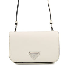 将图像加载到图库查看器中，PRADA Saffiano Leather Shoulder Bag White2VD061_9Z2_F0PG7_V_OOL Leather
