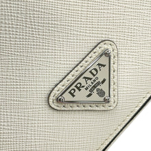 将图像加载到图库查看器中，PRADA Saffiano Leather Shoulder Bag White2VD061_9Z2_F0PG7_V_OOL Leather

