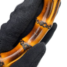 将图像加载到图库查看器中，GUCCI Bamboo Nimfair 2WAY Bag Navy459076 Leather
