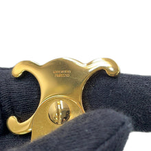 Load image into Gallery viewer, CELINE Triomphe Snap Hair Clips (Set of 2) Gold46Z656BSL.35OR Gold Plated Steel
