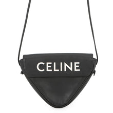 将图像加载到图库查看器中，CELINE Shoulder Bag Triangle Black/White19590 Leather Size Mini
