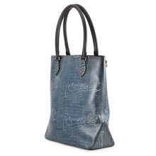 将图像加载到图库查看器中，Berluti Toe Jules Vertical Platinum Patina Blue/Black Leather
