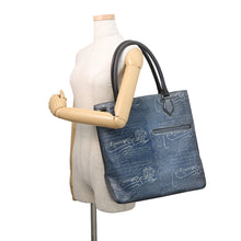将图像加载到图库查看器中，Berluti Toe Jules Vertical Platinum Patina Blue/Black Leather
