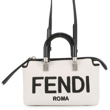 将图像加载到图库查看器中，FENDI By the Way Shoulder Bag White/Black8BS067 Canvas Size Mini
