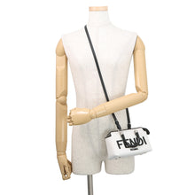 将图像加载到图库查看器中，FENDI By the Way Shoulder Bag White/Black8BS067 Canvas Size Mini
