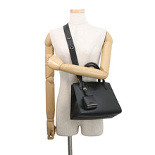 Load image into Gallery viewer, PRADA Mono Chrome 2-way Handbag Black1BA156 Saffiano LeatherLeather
