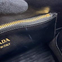 Load image into Gallery viewer, PRADA Mono Chrome 2-way Handbag Black1BA156 Saffiano LeatherLeather
