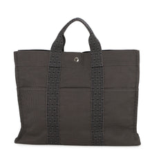 Load image into Gallery viewer, HERMES Her Line Tote Bag Gray Canvas Size MM
