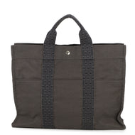 HERMES Her Line Tote Bag Gray Canvas Size MM