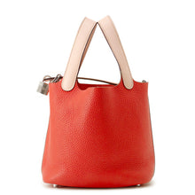 将图像加载到图库查看器中，HERMES Picotin Lock Touch Rouge Tomate/Rose Eglantine Taurillon Clemence Size PM
