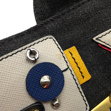 将图像加载到图库查看器中，PRADA Mini Canapa Robot 2-Way Bag Black/Multicolor1BG439 Denim Leather

