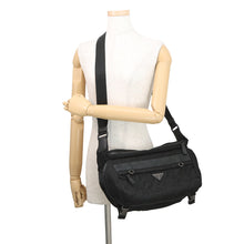 Load image into Gallery viewer, PRADA Triangle Logo Quilted Shoulder Bag Black2VH991_2BE6_F0806 Nylon Leather
