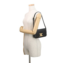 Load image into Gallery viewer, CELINE Triomphe Shoulder Bag Black194143BF4.38NO Calf Leather
