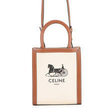 Load image into Gallery viewer, CELINE Mini Vertical Cover 2-Way Bag Ivory/Brown193302DCI.02NT Canvas Leather Size Mini
