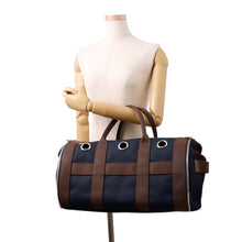 Load image into Gallery viewer, HERMES Dog carrier bag Navy/Brown Canvas
