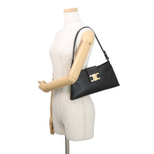 将图像加载到图库查看器中，CELINE Willturn Clutch 2-way Bag Black113673FEO.38NO Leather
