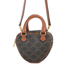 Load image into Gallery viewer, CELINE Triomphe Heart 2-way Bag Tan198222 PVC Leather
