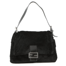 将图像加载到图库查看器中，FENDI Mamma bucket Black Fur Leather
