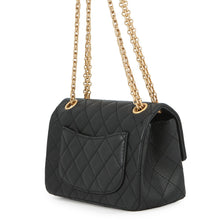 将图像加载到图库查看器中，CHANEL 2.55 Matelasse S Flap Chain Shoulder Bag Black Leather Size 20
