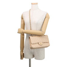 将图像加载到图库查看器中，CHANEL Matelasse W/WChainShoulder Bag BeigeA01112 Caviar Leather Size 25
