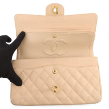 将图像加载到图库查看器中，CHANEL Matelasse W/WChainShoulder Bag BeigeA01112 Caviar Leather Size 25
