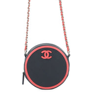 CHANEL Matelasse Round Chain Shoulder Bag Navy/PinkAP0060 Lambskin