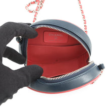 Load image into Gallery viewer, CHANEL Matelasse Round Chain Shoulder Bag Navy/PinkAP0060 Lambskin
