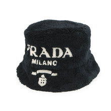 将图像加载到图库查看器中，PRADA Logo Embroidery Bucket Hat Size S Black1HC137_2DX0 Polyester100%
