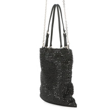 Load image into Gallery viewer, PRADA Triangle Logo 2-Way Bag Black1BA253 Crystal Satin Leather
