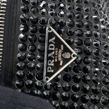 Load image into Gallery viewer, PRADA Triangle Logo 2-Way Bag Black1BA253 Crystal Satin Leather

